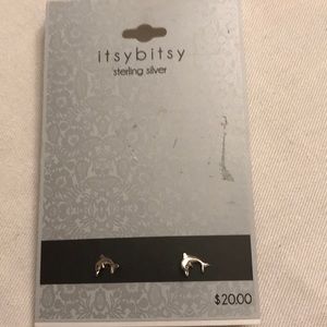 Sterling silver dolphin earrings